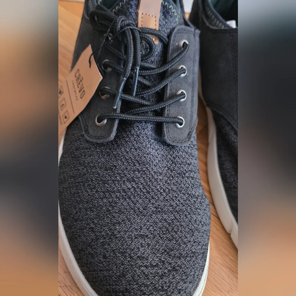 NEW Crevo Men's 11 Navy Alder Casual Knit Lace-Up Sneakers w Brown Accents
